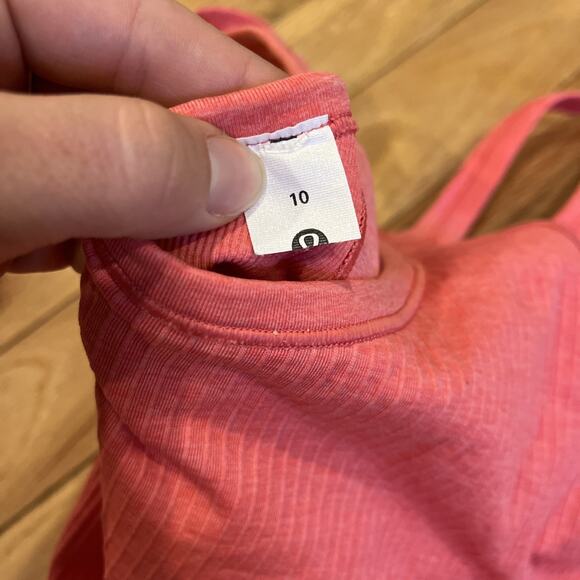 Lululemon Size 10 Ebb To Street Tank Top Ribbed Pink Women’s Full Length - Picture 5 of 6